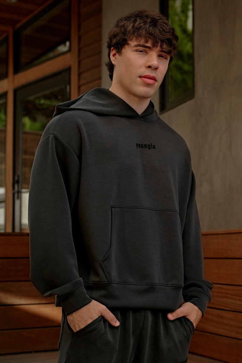 5216 Soft AF Pullover, plush and lightweight with a modern cut and front pocket — comfortable and stylish for layering or solo wear in color Charcoal