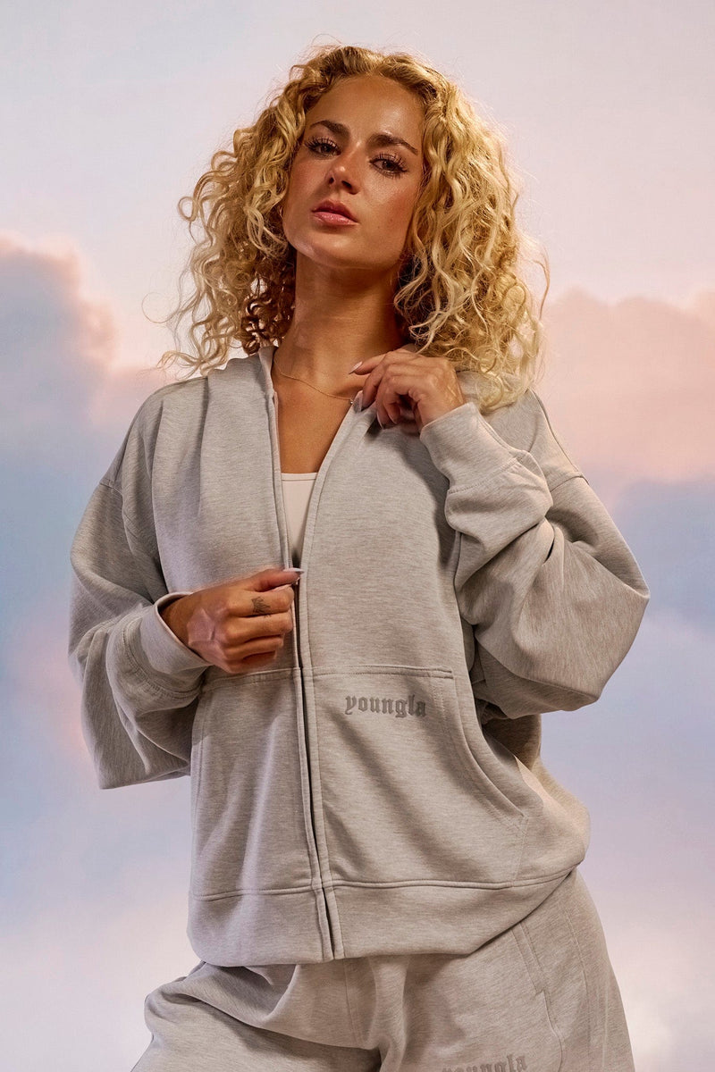 5215 Soft AF Zip Up, lightweight and breathable with ultra-soft fabric — comfortable for layering or wearing solo in Heather Grey color
