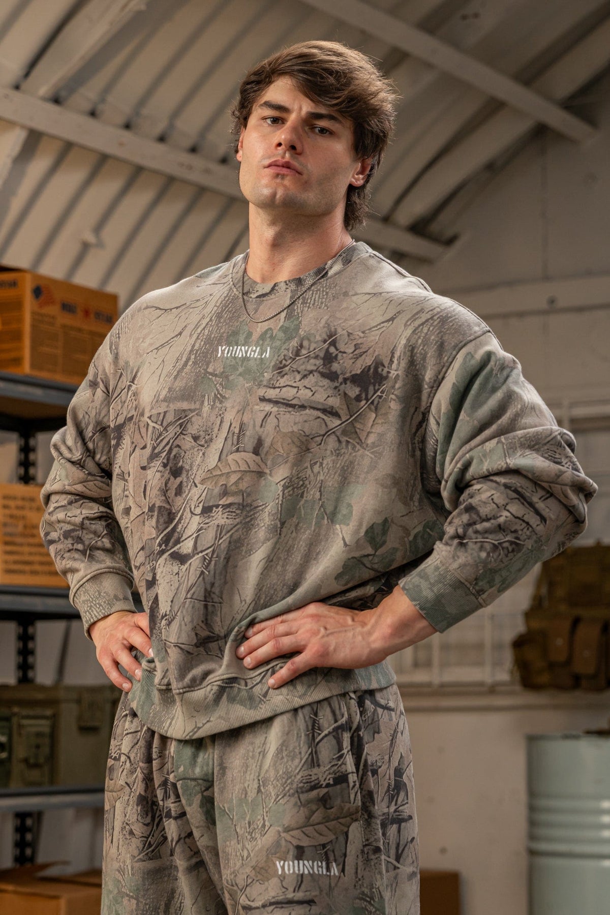 Tree Camo Collection - Crewnecks Beige Tree Camo