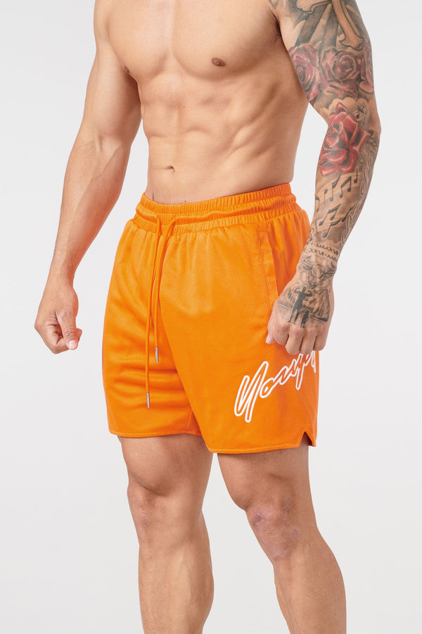 Youngla 141 Block Party mens Graphic Mesh Shorts-Sedona Sunrise size L