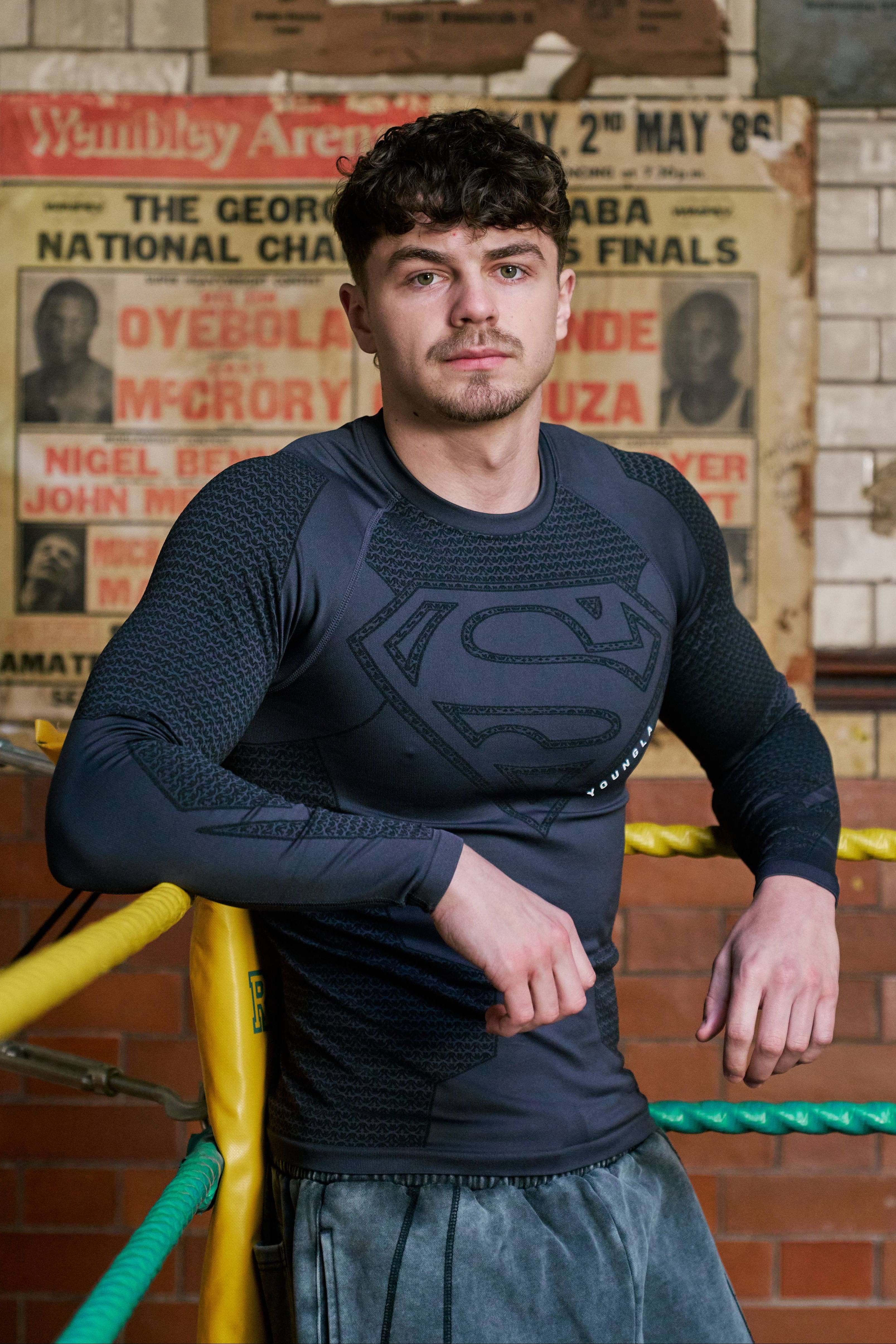 T-shirt Compression Young LA X Superman – Noir – Taille L