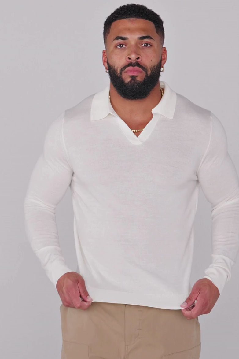 8018 - Monaco Wool Longsleeve Polo