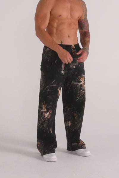2094 Tree Camo No Cuff Sweats, straight-leg and heavyweight terry — relaxed, comfortable, and durable for everyday wear or workouts.