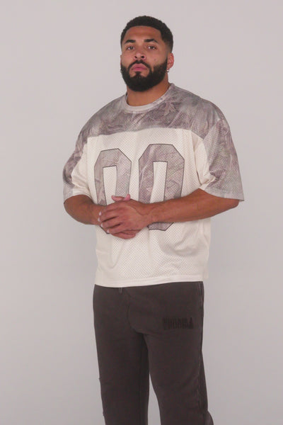 4237 - Double-Zero Jersey- Lightweight mesh jersey with retro sports design, double-zero numbers, and bold YOUNGLA branding on front and back, breathable and comfortable for all-day wear