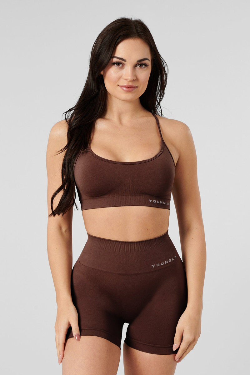 Seamless Sports Bra - Walnut – Nicky Kay