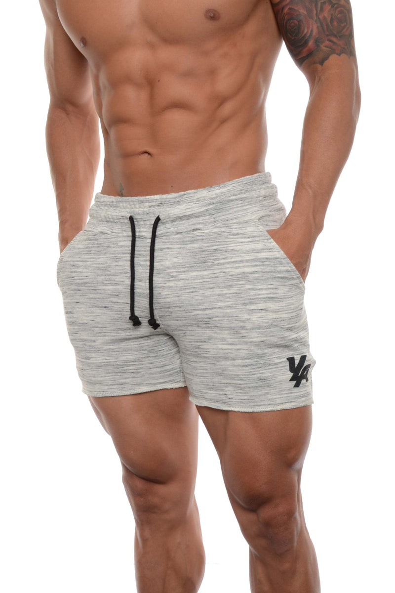 Mens Gym Shorts Black Bodybuilding w/ Pockets Athletic Cotton Workout