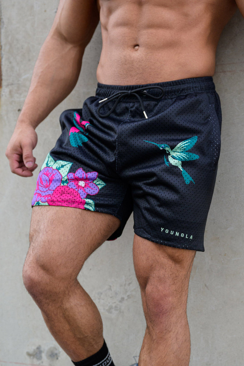 Unisex Mens YoungLA Infamous Bandana Shorts Paisley Pattern Mesh